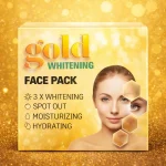 Gold Whitening Face Pack with 24K Gold formula for skin brightening, spot removal and instant glow